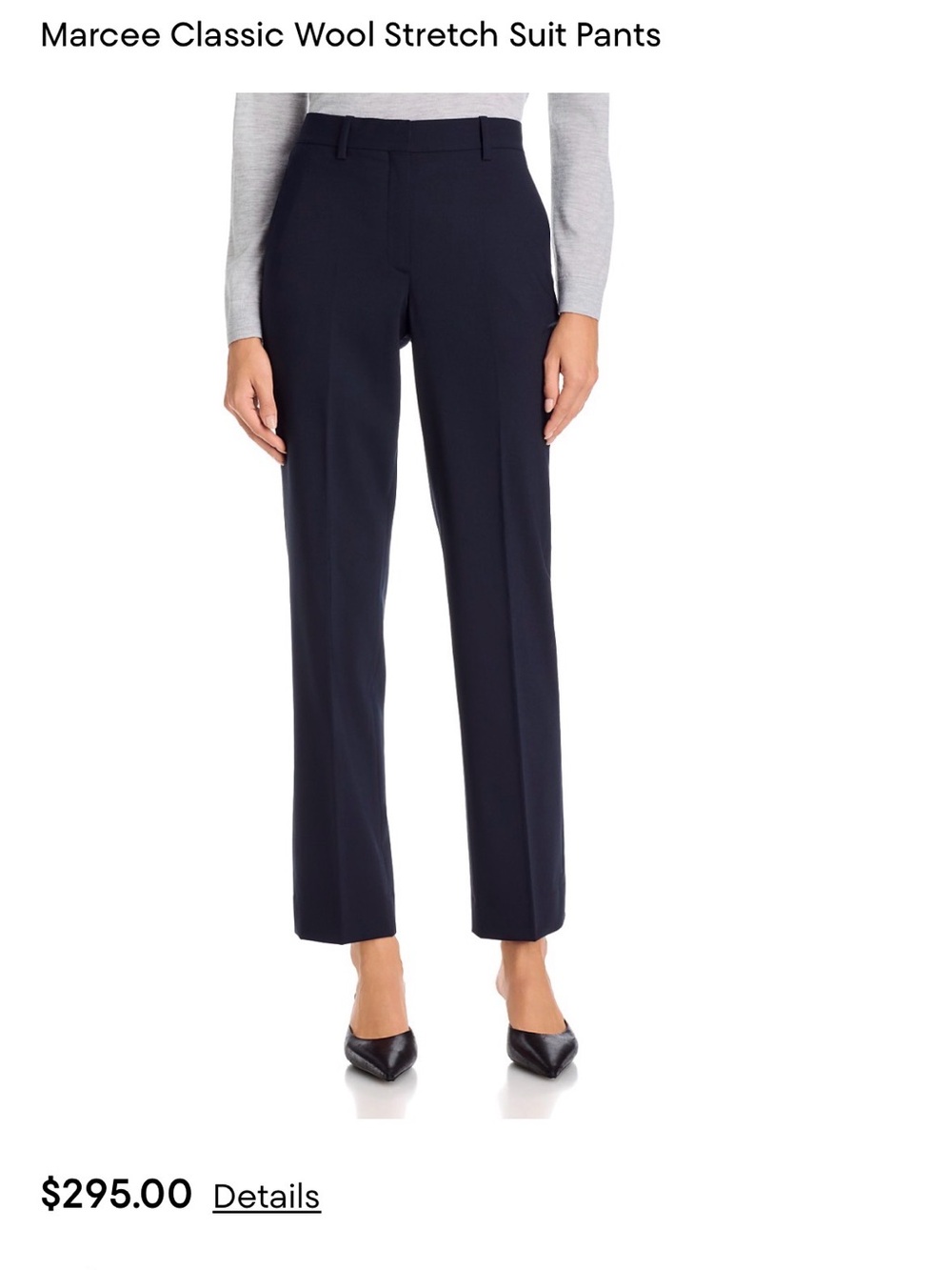 Theory Navy Straight-Leg Dress Trousers